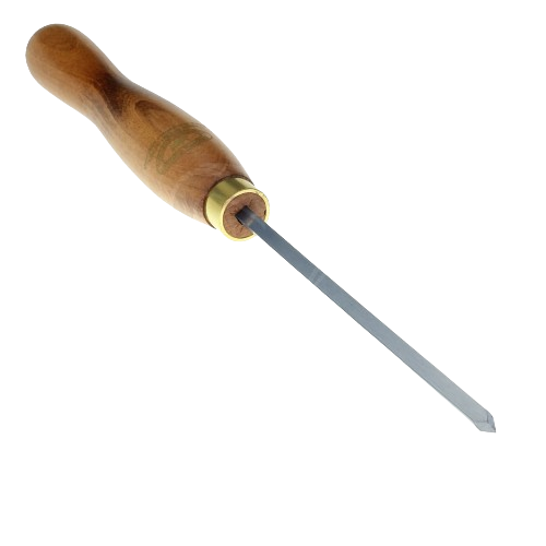 Beading and parting tool with smooth wooden handle and metal blade for woodworking and home improvement tasks