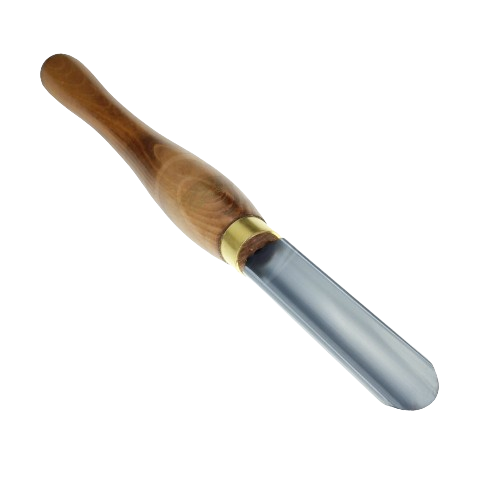 1-1/4 inch forged spindle gouge with wooden handle and brass ferrule for detailed woodworking and home improvement tasks