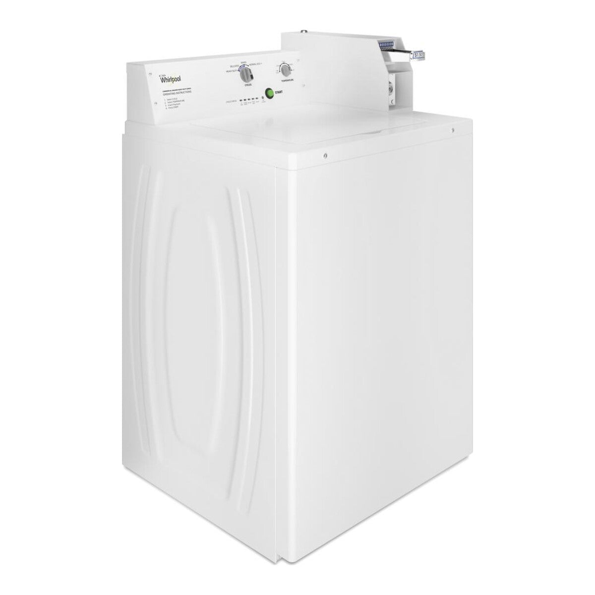 Commercial Gas Super-Capacity Dryer, Coin Slide