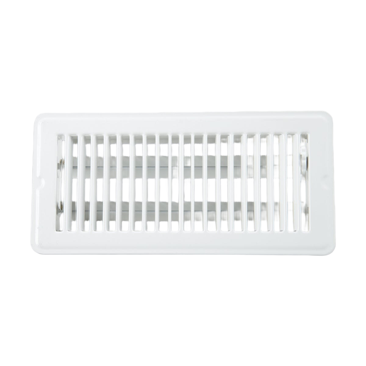 White steel floor register with adjustable vents for airflow control in plumbing and home improvement collections under $50