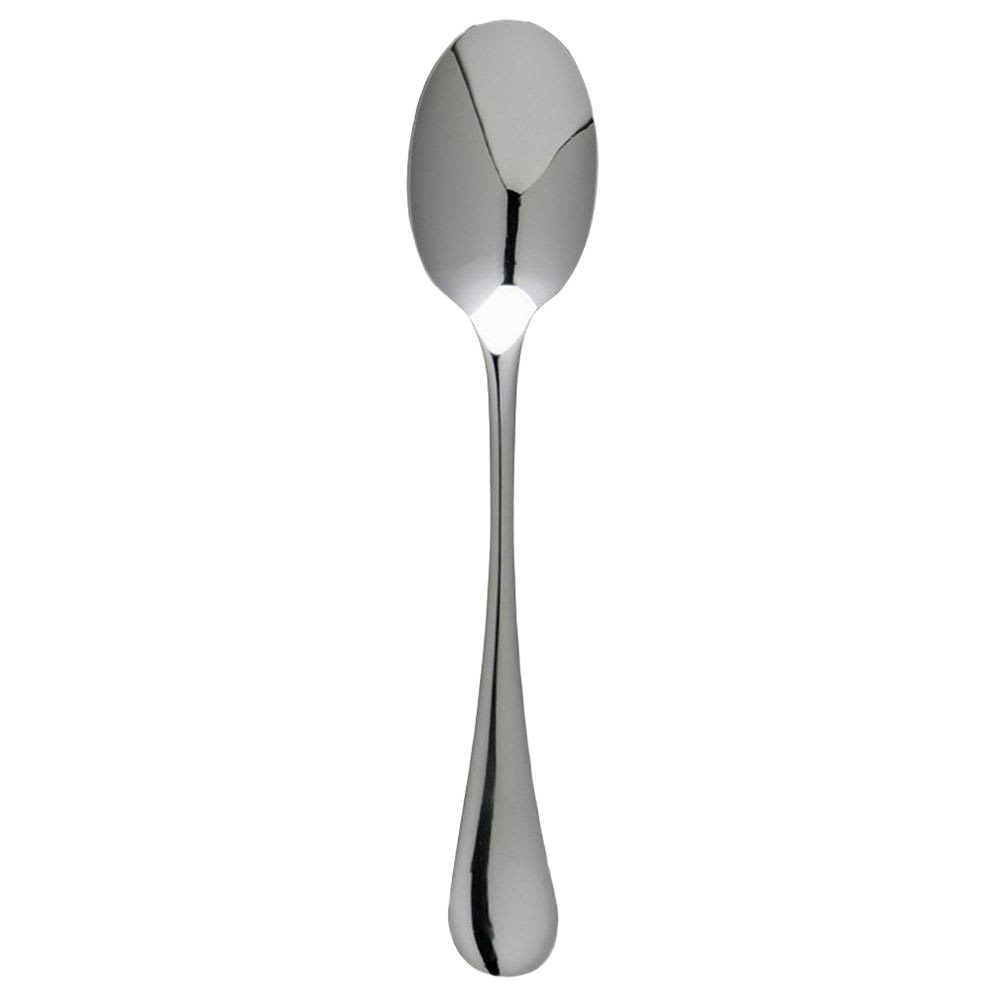 Polished stainless steel teaspoon with generous size, combining functionality and elegance for everyday tableware use under $25