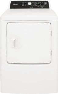 White free standing gas dryer with digital control panel from dryers and appliances collection