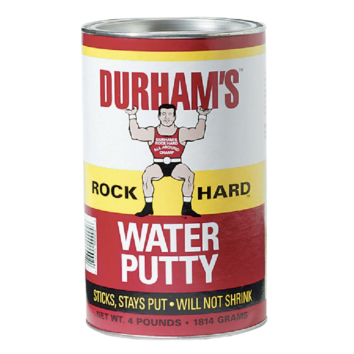 4 lb container of Durham's rock hard water putty for patching and repair in home improvement projects