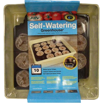 14-cell self-watering greenhouse seed starter kit tray with peat pellets for easy seed germination in lawn and garden care