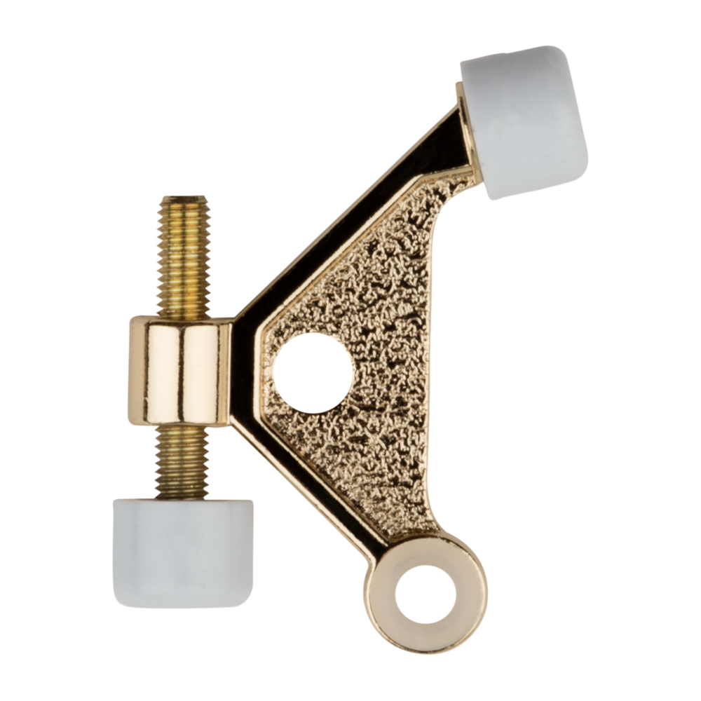 Bright brass zinc hinge pin door stop with white rubber tips for door accessories in home improvement under $50 category