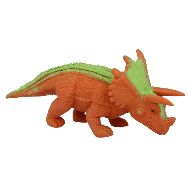 Orange and green stretchy triceratops toy made for pretend play, part of Toys & Games under $50 collection