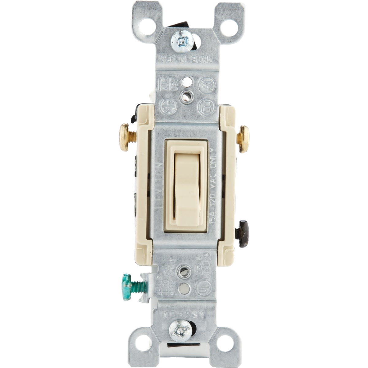 Ivory 15A 3-way toggle switch with quiet grounding for electrical and home improvement projects under $50 collection