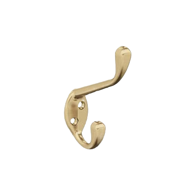 Champagne bronze double-prong wall hook for bathroom and storage organization in accessories and hardware under $50 collection