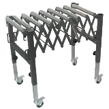 Expandable roller conveyor with metal frame and wheels for efficient material handling in tools and home improvement tasks