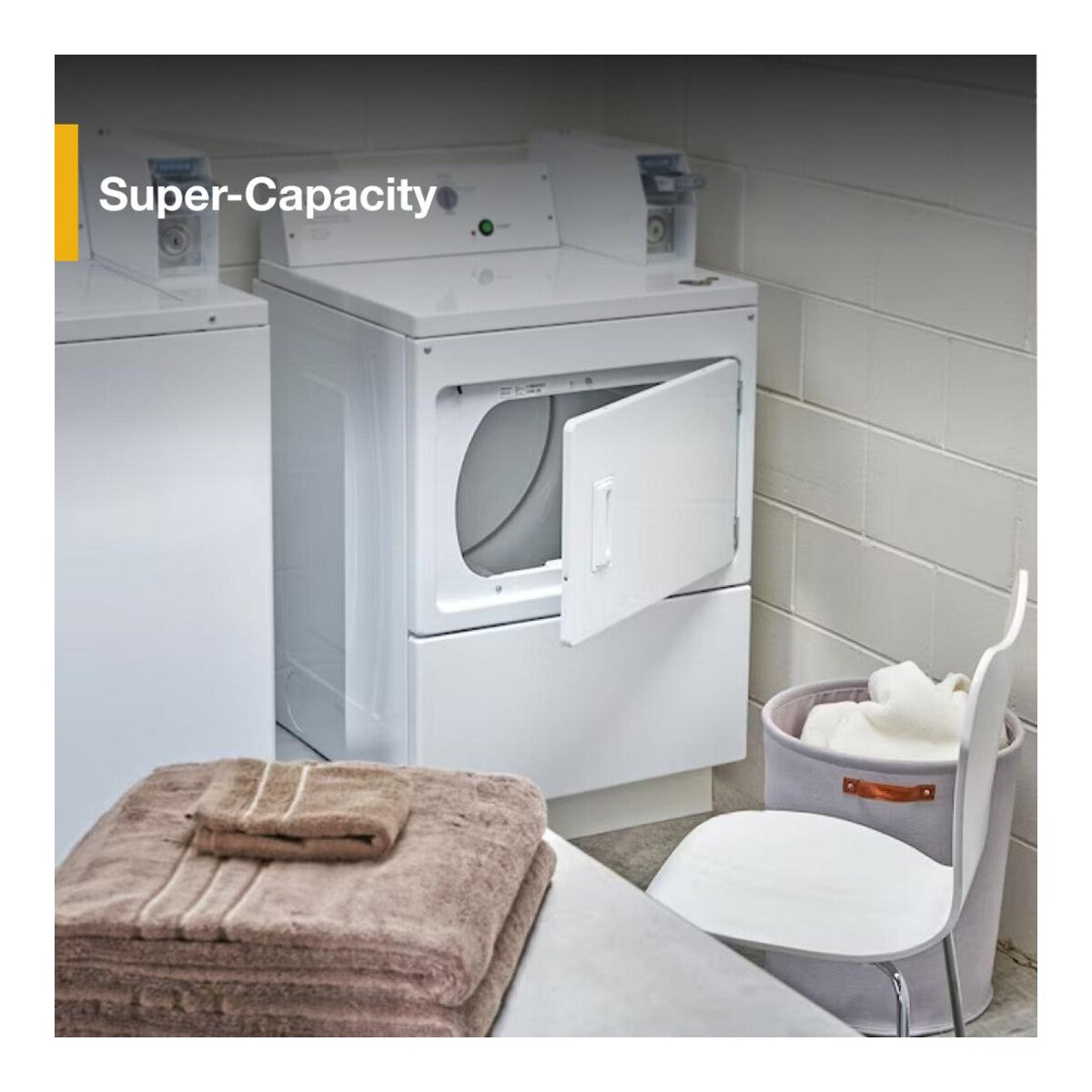 Commercial Electric Super-Capacity Dryer, Coin Slide