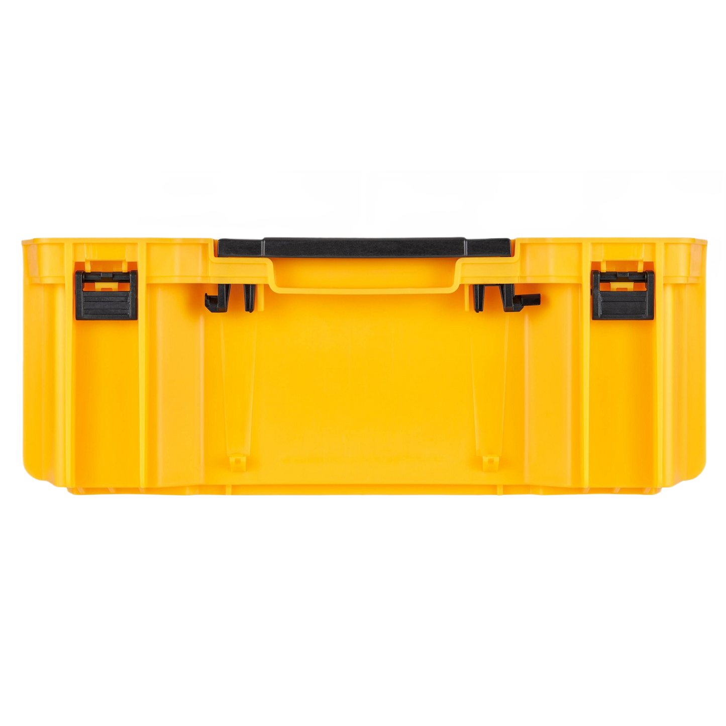 Yellow deep tool tray with black latches and handle for organized workshop and jobsite tool storage solutions