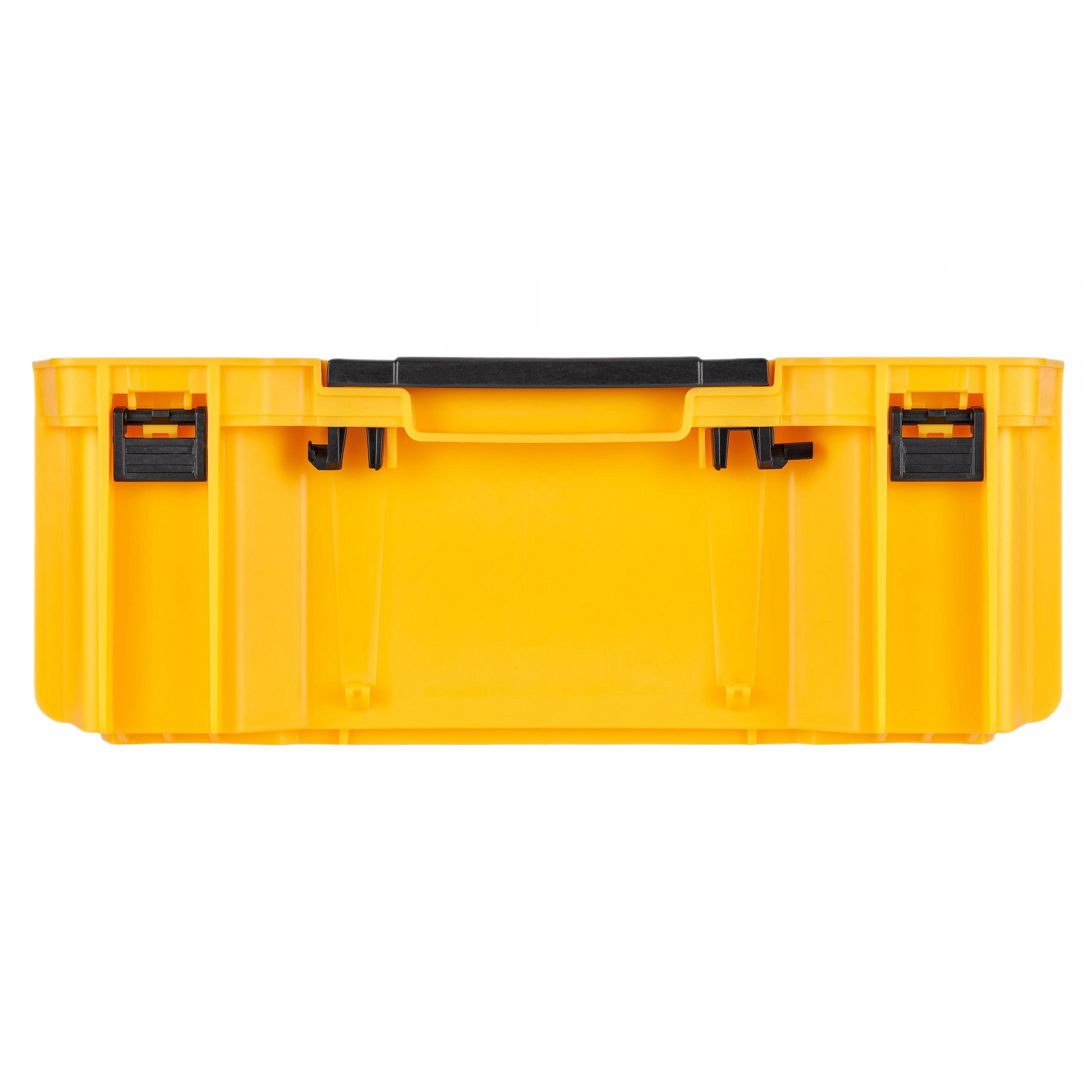 Yellow deep tool tray with black latches and handle for organized workshop and jobsite tool storage solutions