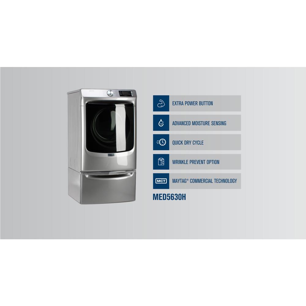 Silver front load electric dryer with moisture sensing and quick dry cycle from Electric Dryers collection