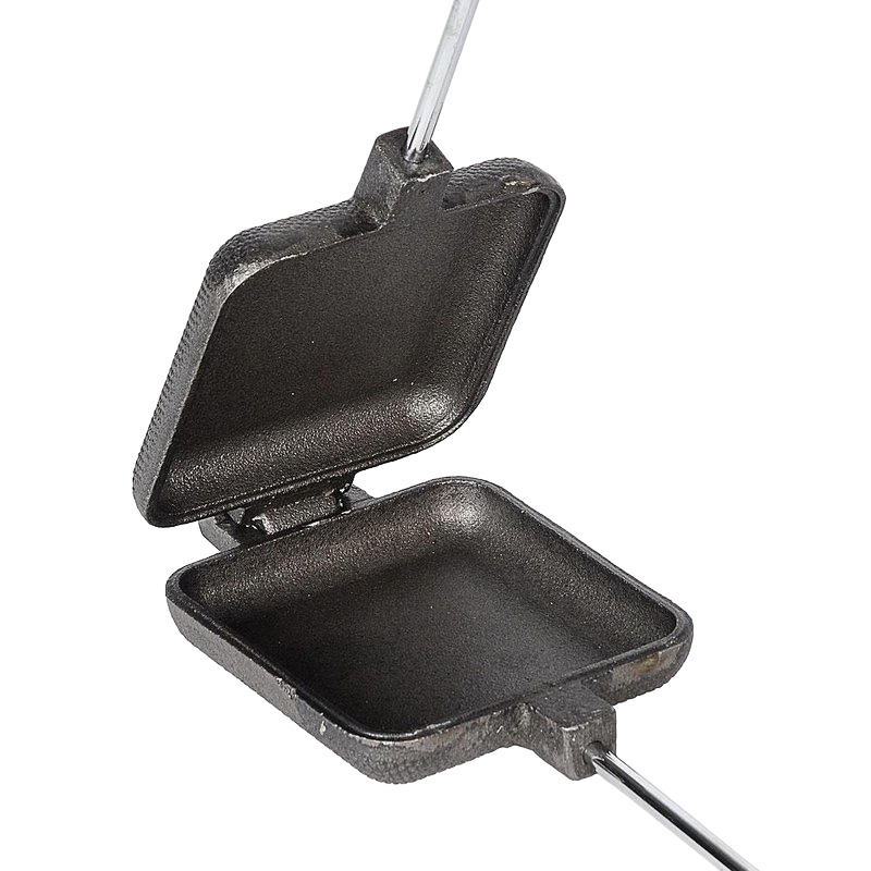 27-inch single cast iron pie cooker with hinged lid and long handle for outdoor grilling accessories under $50