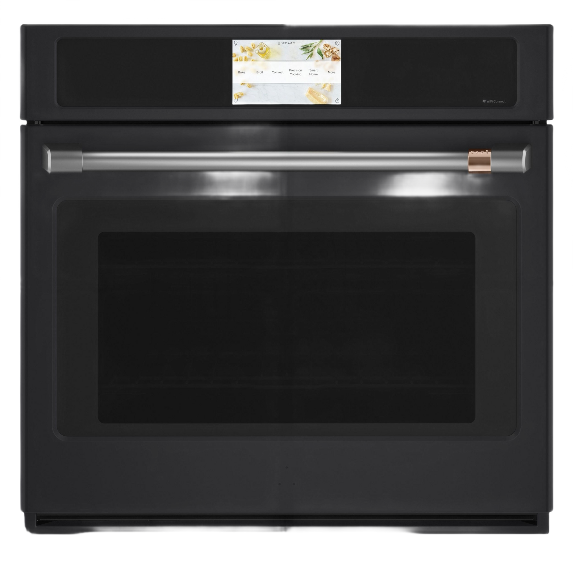 Black built-in convection wall oven with touchscreen control and stainless steel handle in Kitchen & Kitchenware collection