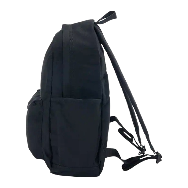 Compact black backpack with water-repellent fabric and side pocket for everyday use in bags and accessories collections