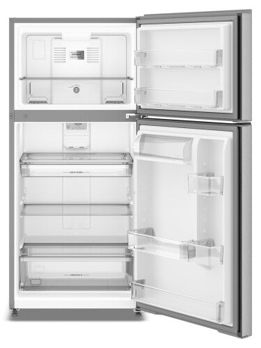 Open top-freezer refrigerator with adjustable shelves and clear door bins from Refrigerators and Appliances collections