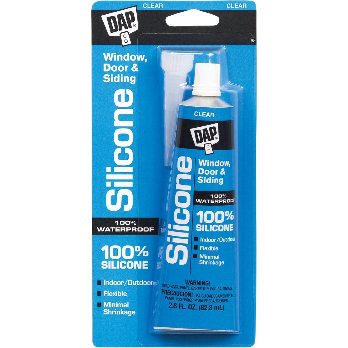 Clear silicone sealant for windows, doors, and siding with waterproof, flexible formula in paint and supplies collection