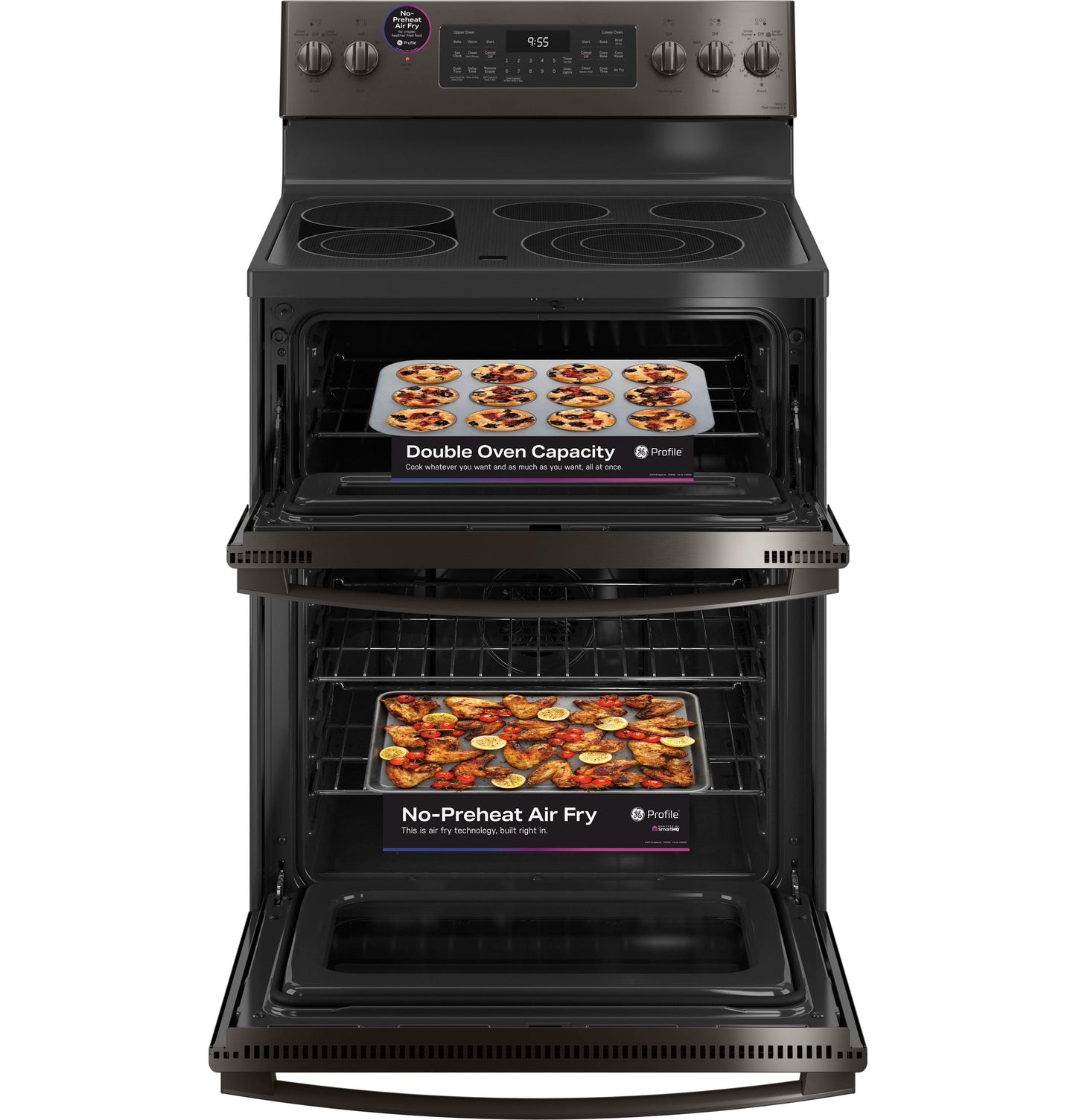 GE Profile™ 30" Smart Free-Standing Electric Double Oven Convection Range with No Preheat Air Fry