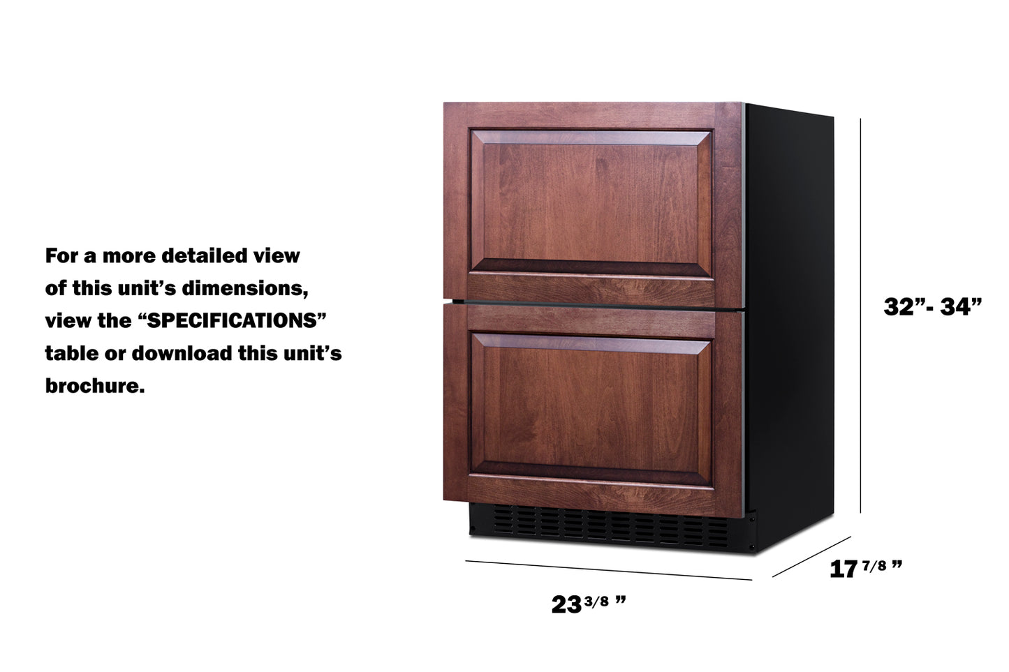 24" Wide 2-Drawer All-Refrigerator, ADA Compliant (Panels Not Included)