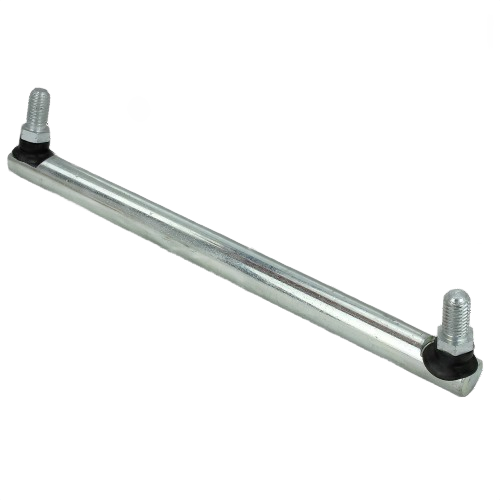 Metal tie rod assembly with threaded ends for equipment repair and home improvement projects