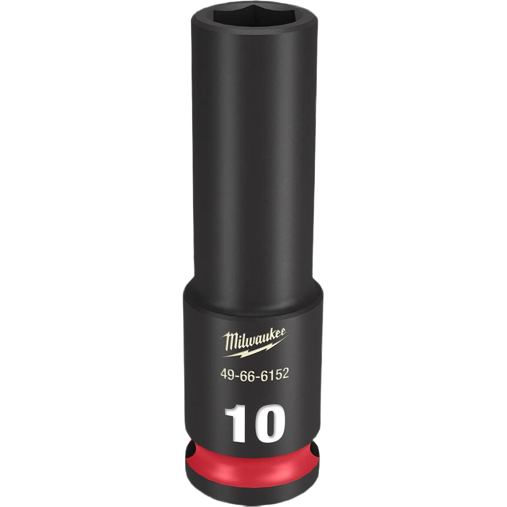 10-mm deep impact socket with 3/8" drive, forged steel construction for heavy-duty hand tools and woodworking tasks