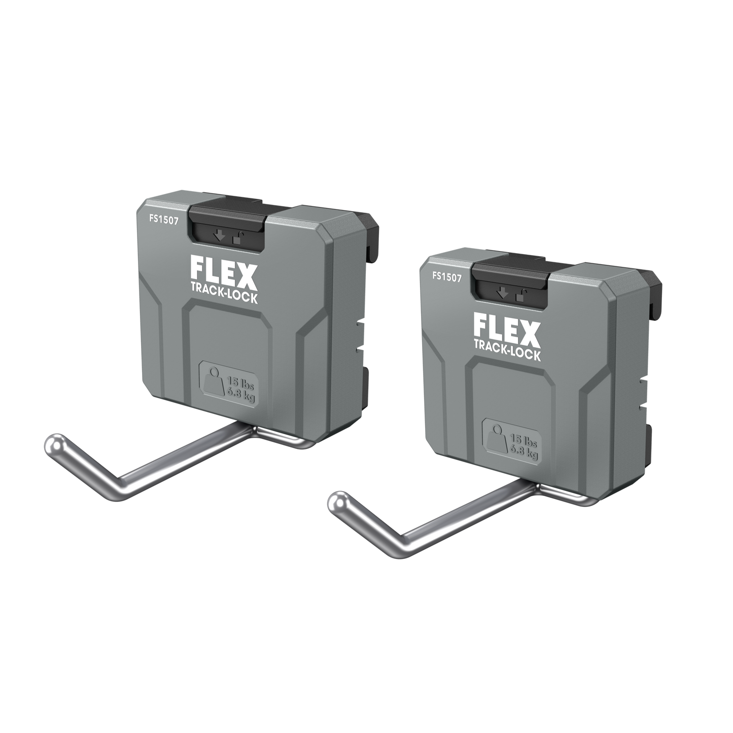 FLEX TRACK LOCK™ Straight Hook, 2 Pack