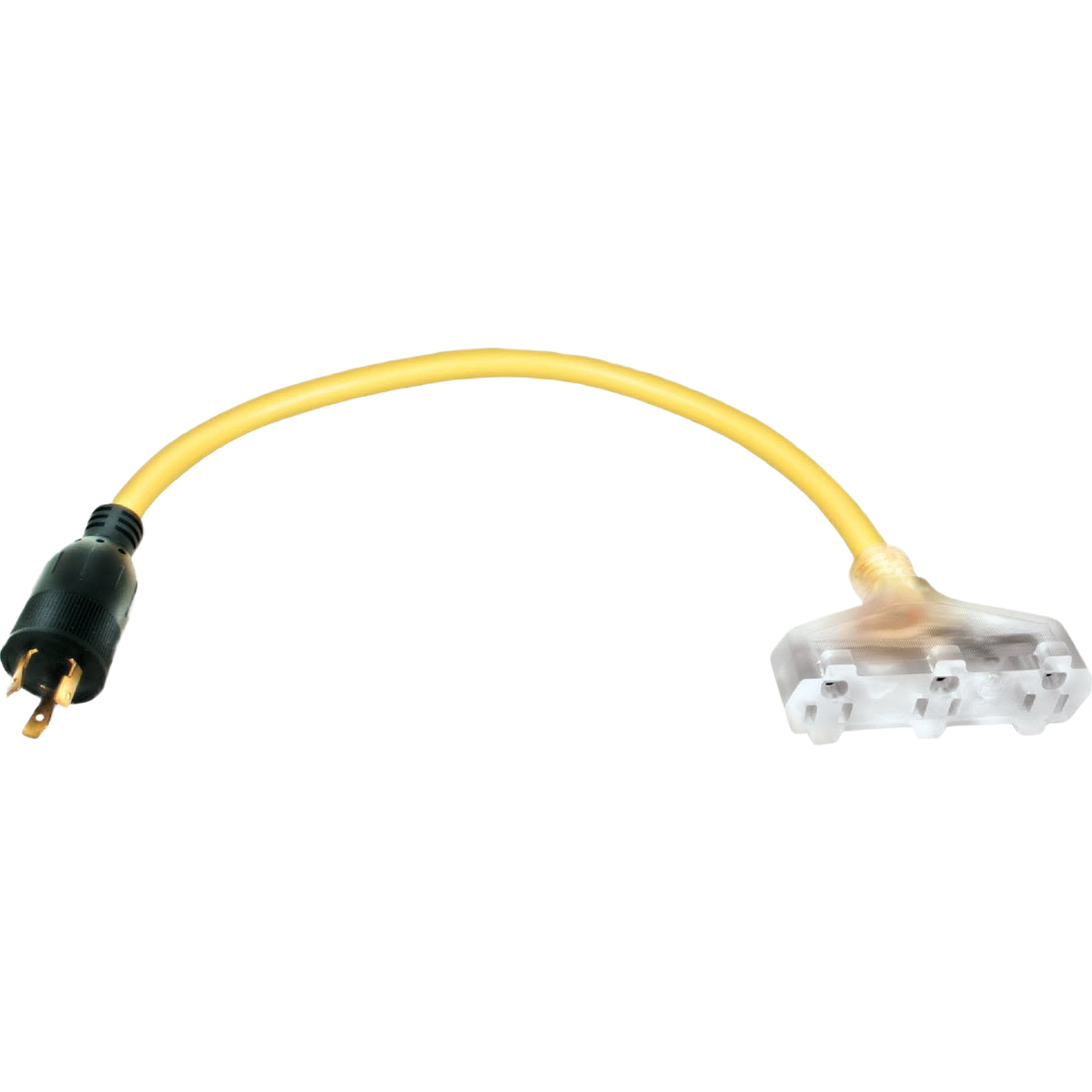 Heavy-duty yellow generator power cord with locking connectors for electrical and home improvement projects under $50