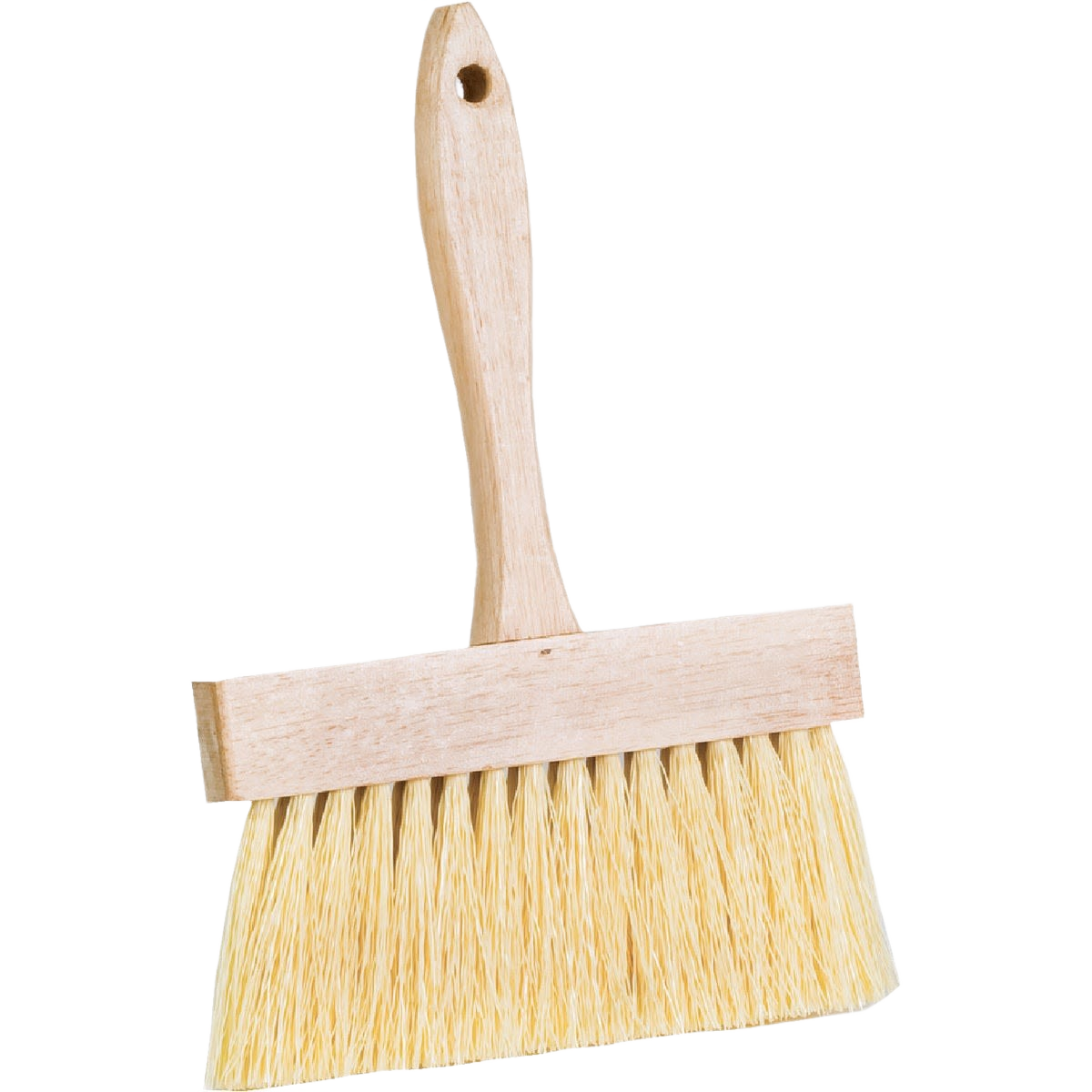 Wide natural bristle brush with wooden handle designed for painting and home improvement projects