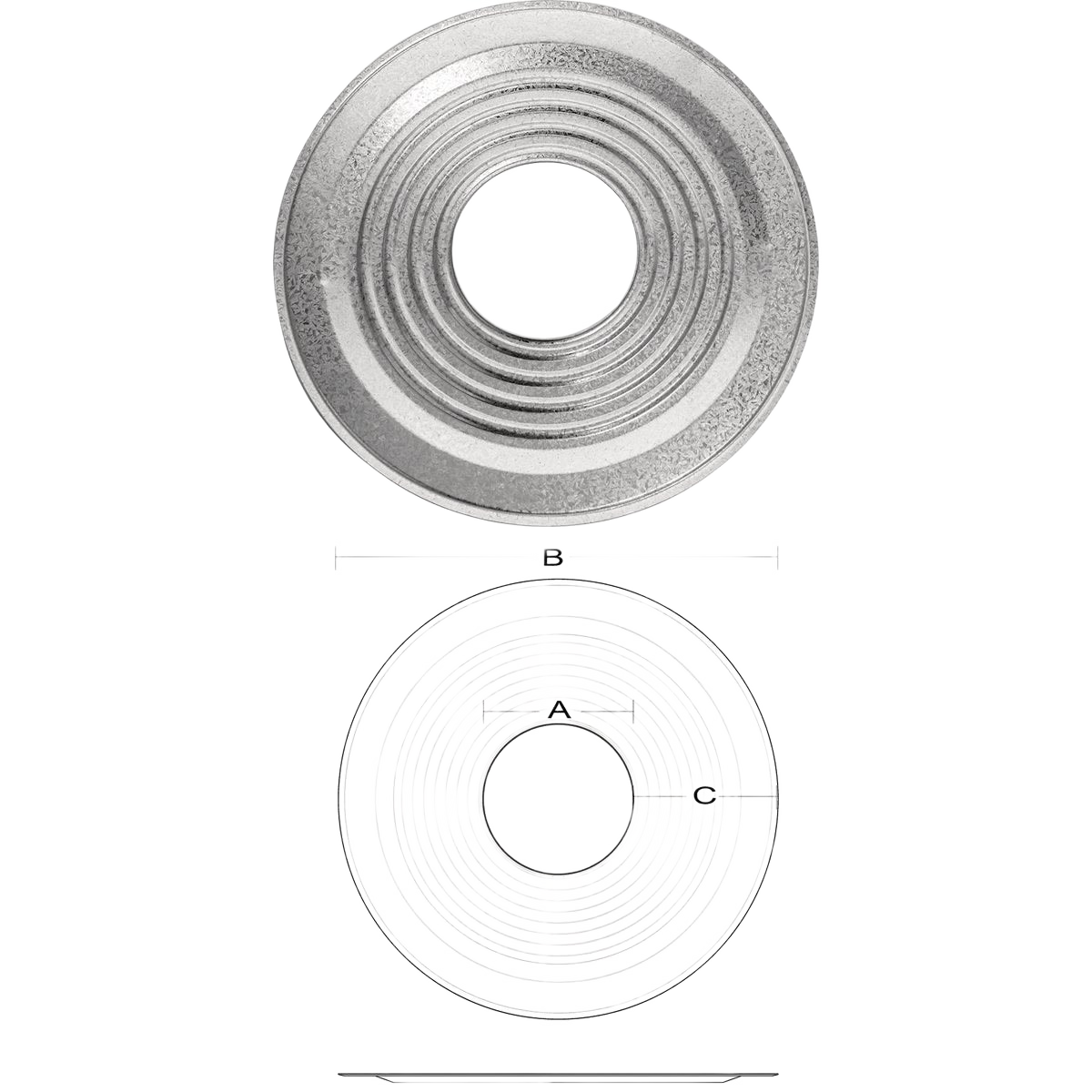 Galvanized metal vent collar with stepped design for plumbing and home improvement projects under $50 collections