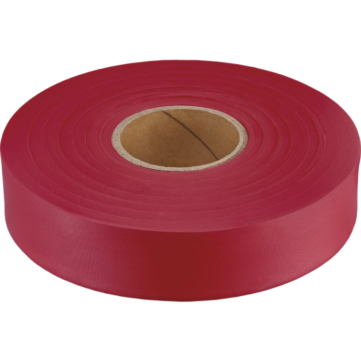Roll of red flagging tape made of durable plastic for marking and measuring in woodworking and hand tool projects