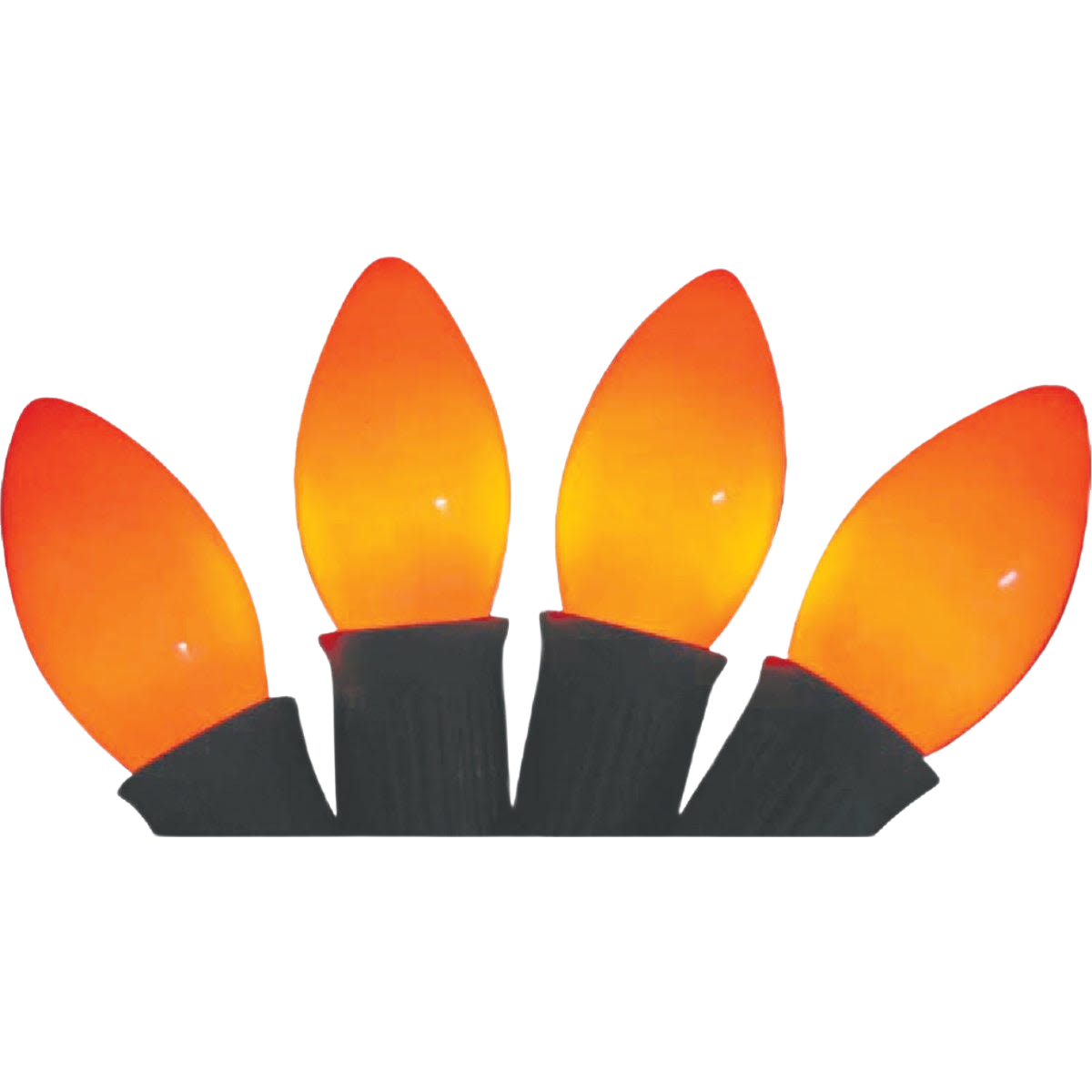 Set of four orange replacement light bulbs with black bases for home improvement and tool lighting needs