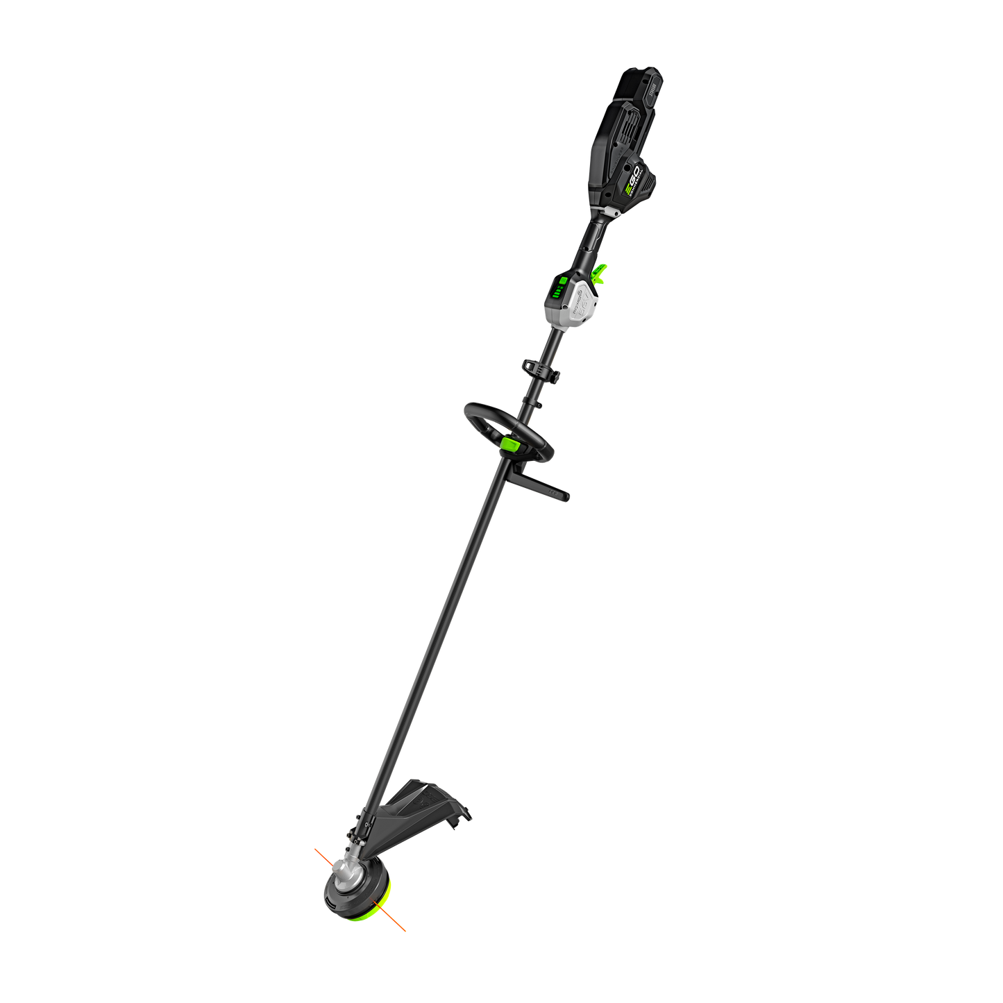 Black and green commercial string trimmer with 17.5-inch cutting swath for outdoor power equipment and lawn care tools