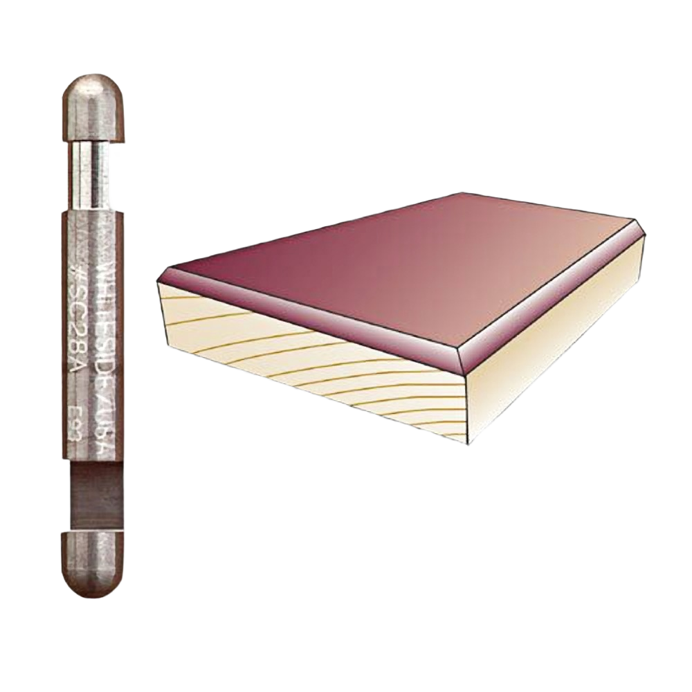 Double-ended flush trim bit for precise woodworking edge trimming on laminate or wood surfaces