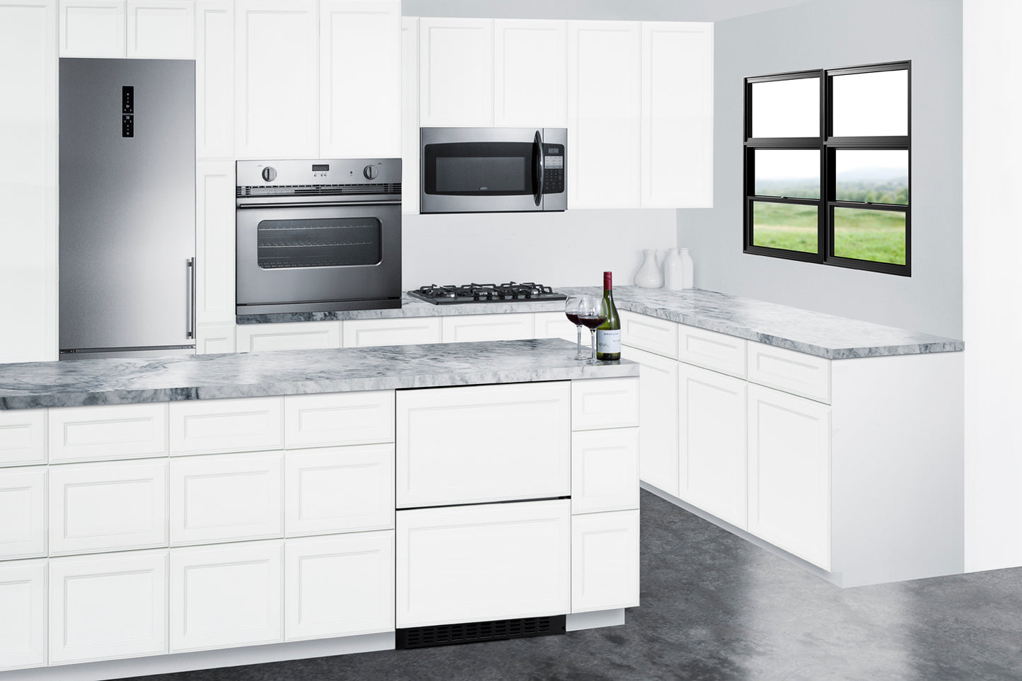 24" Wide 2-Drawer All-Refrigerator, ADA Compliant (Panels Not Included)