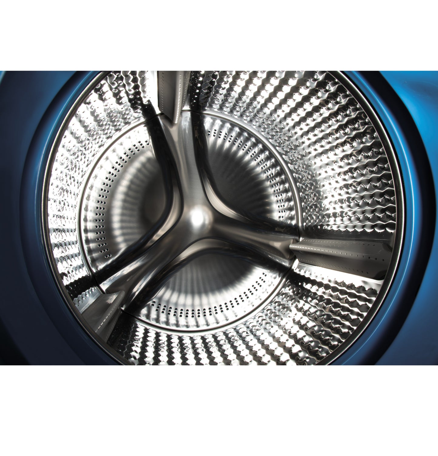 Interior drum of a stainless steel front load washer designed for efficient cleaning in washers and appliances collections