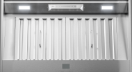 stainless steel insert range hood with LED lights and baffle filters for kitchen and home improvement use