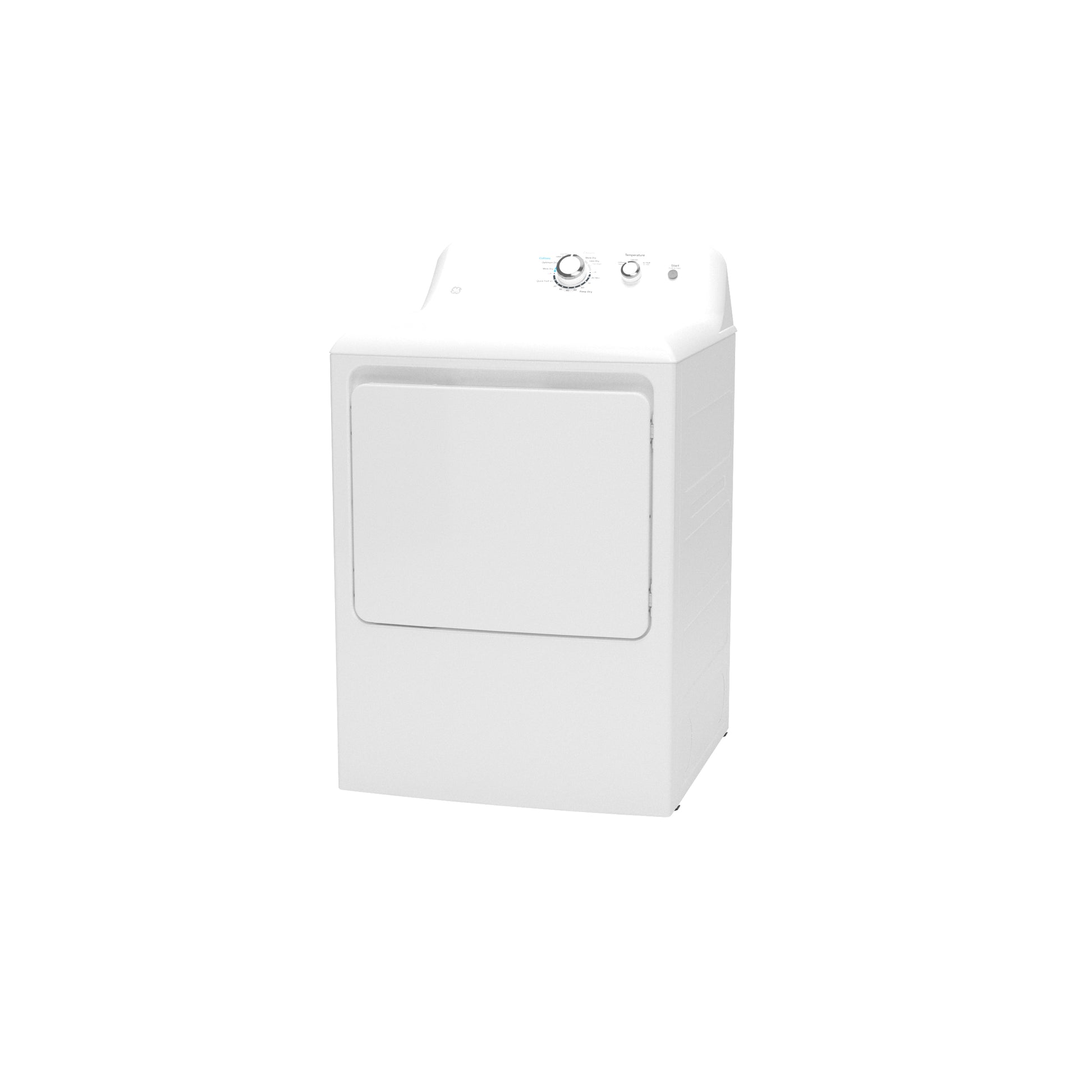 White electric dryer with front door and control knobs from washers and dryers appliances collection