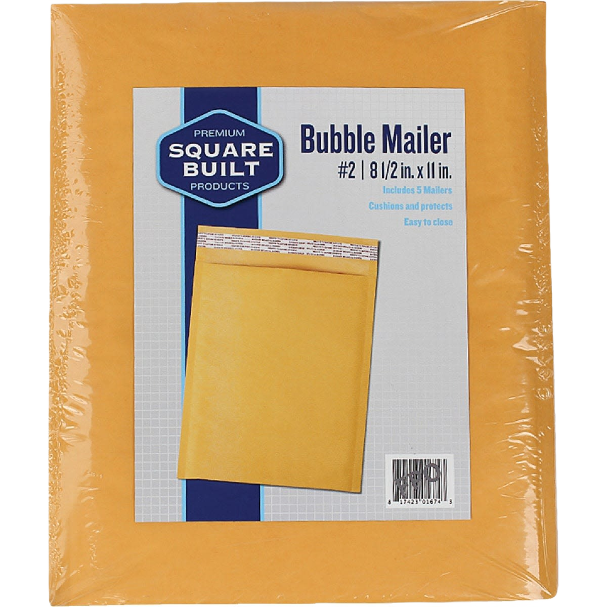 Pack of five cushioned yellow bubble mailers for secure mailing in office supplies and packing collections under $50