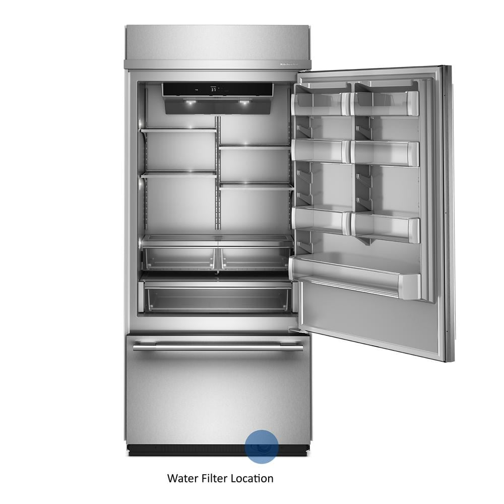 20.8 Cu. Ft. 36" Built-In Bottom Mount Refrigerator with Platinum Interior