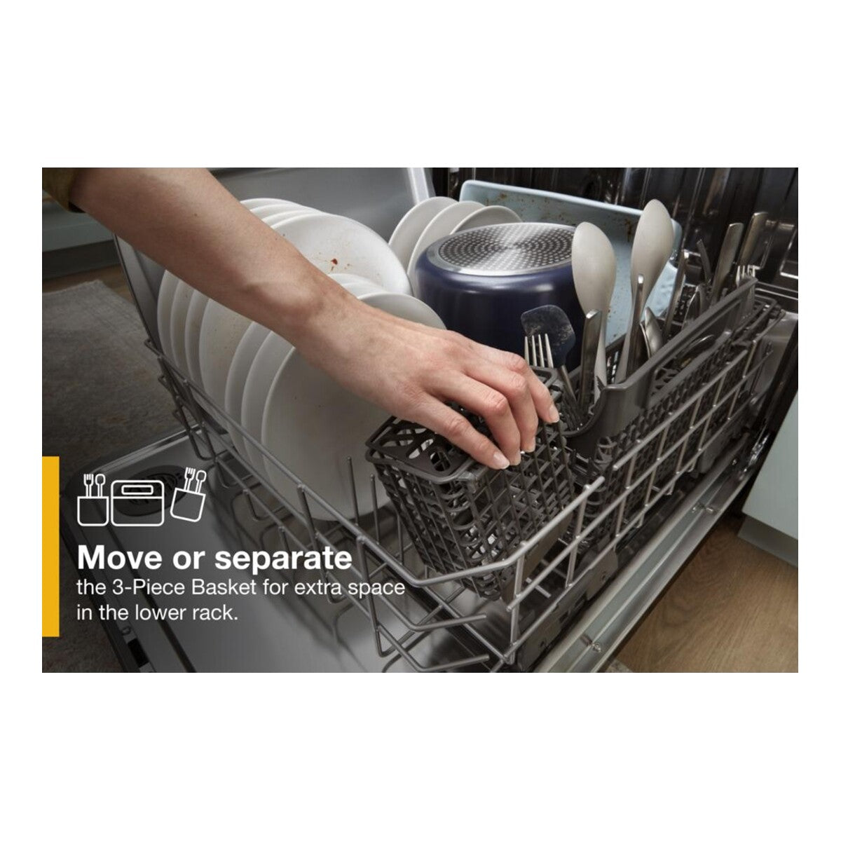 24” Stainless Steel Dishwasher with AI Intelligent Wash and Tall Top Rack