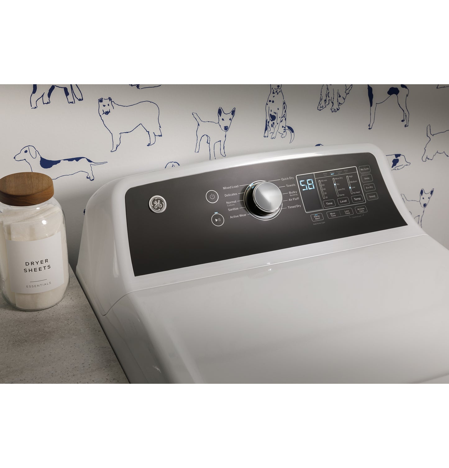 GE® 7.4 cu. ft. Capacity Gas Dryer with Up To 120 ft. Venting and Sensor Dry