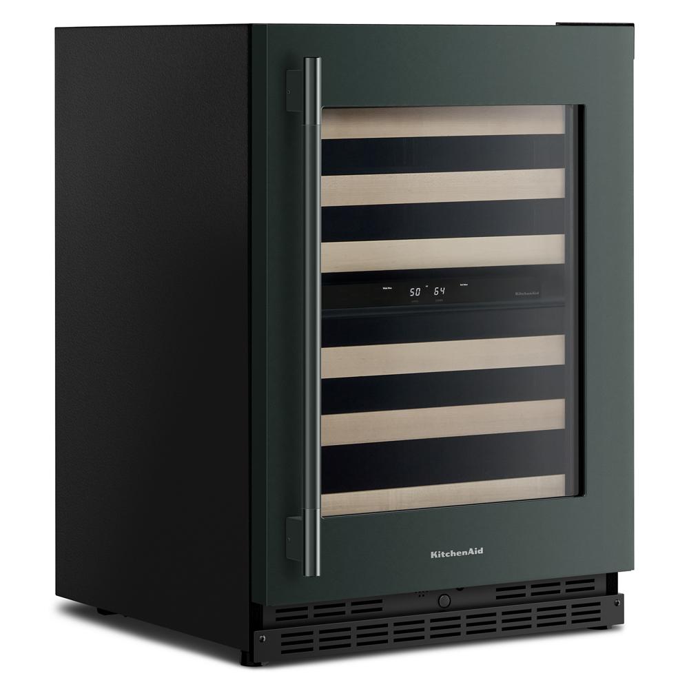 24-inch black undercounter wine cellar with wood-front racks and digital control from KitchenAid Appliances collection