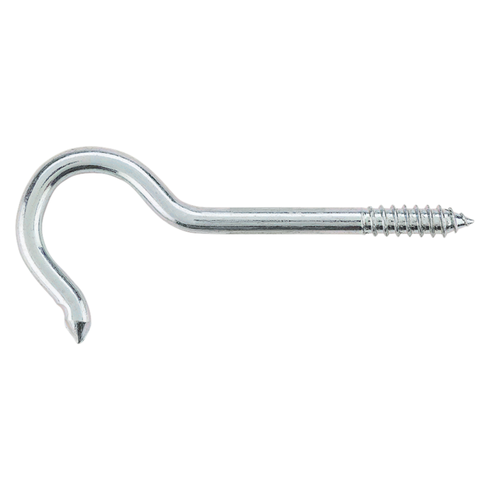 Zinc finished steel ceiling hook with threaded screw end for secure hanging in hardware and home improvement projects under $50