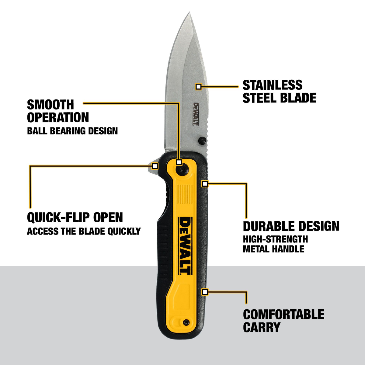 DEWALT Drop Point Pocket Knife