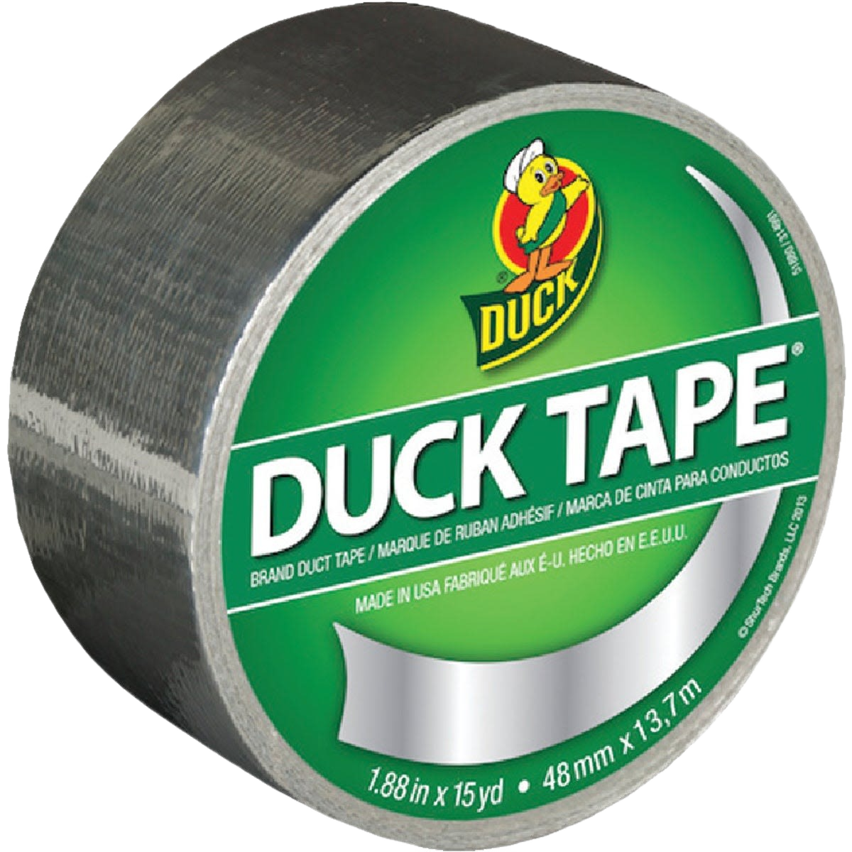 Roll of chrome-colored Duck Brand duct tape, suitable for home improvement and crafting projects under $50 collection