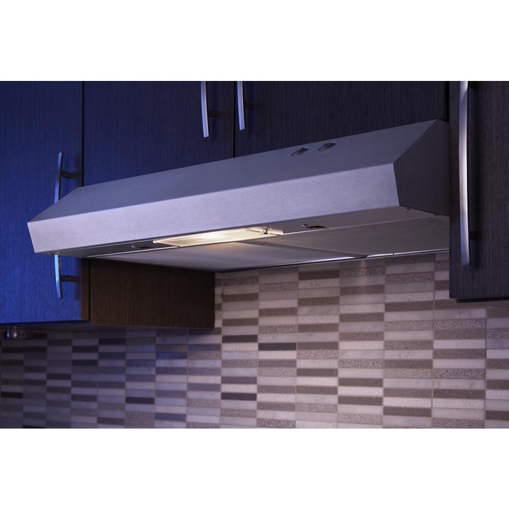 Under cabinet range hood with full-width grease filters and built-in light in kitchen and home appliances collection