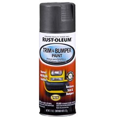 Rust-Oleum matte black spray paint can for automotive trim and bumper restoration in paint and automotive collections
