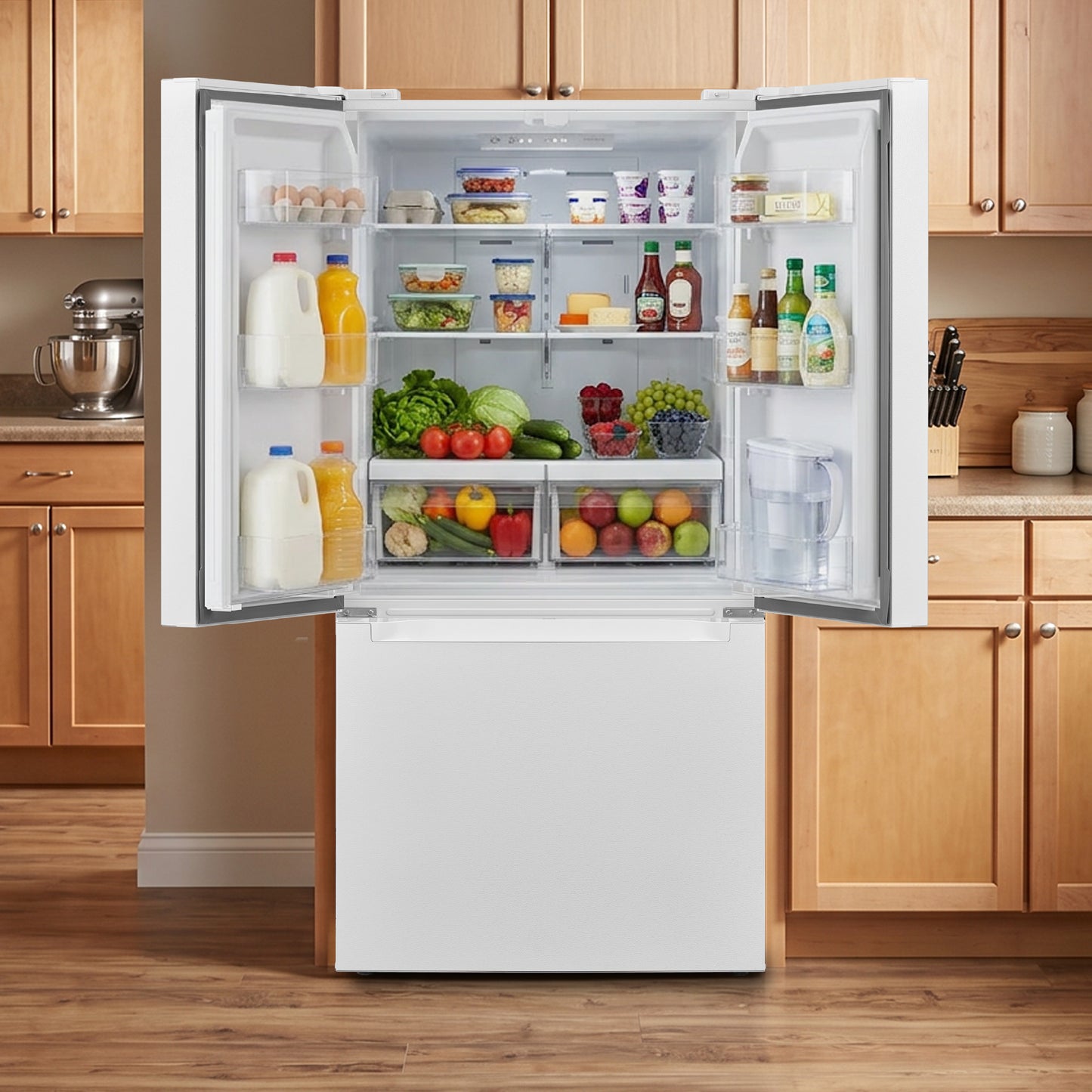 Element Electronics 18.4 cu. ft. French Door Refrigerator - White, ENERGY STAR (ERFD19CGCW)