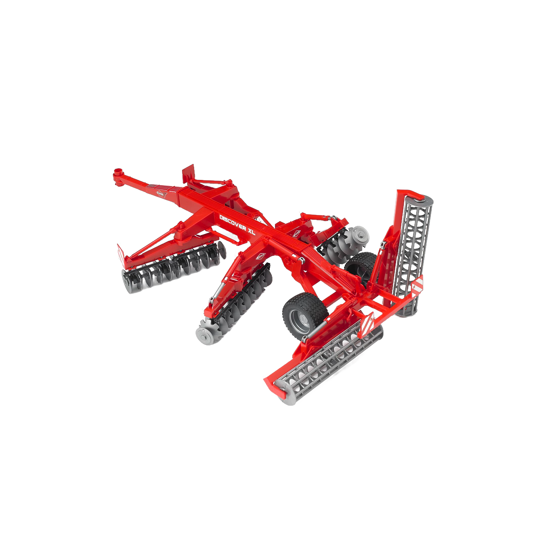 Red Bruder Kuhn Disc Harrow toy with four frames, rotating discs, and rollers for Vehicles & Remote Controlled Toys collection